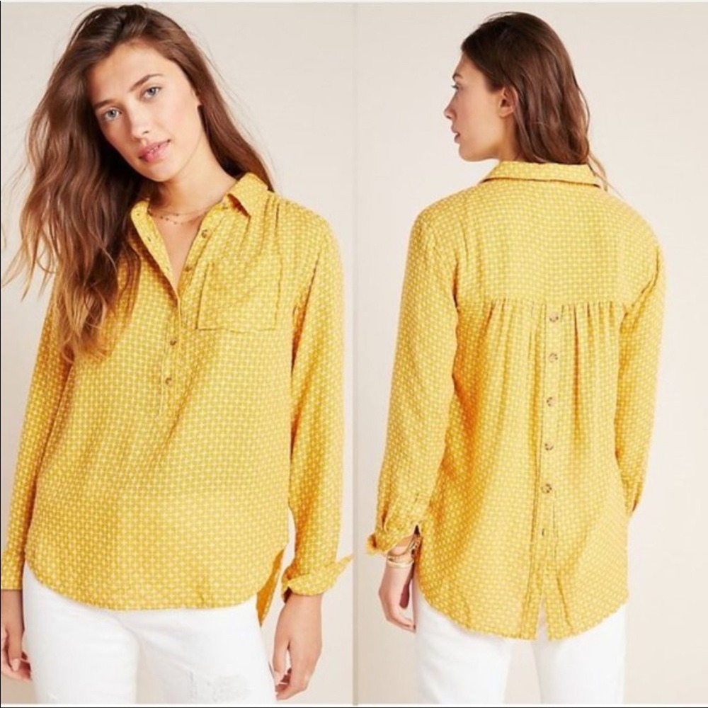 Anthropologie Isadora Button-Back Tunic Size S